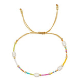 Colorful Sea Bead and Pearl Bracelet