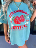 Strawberry Festival Seafoam Graphic Tee