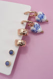 Porcelain Trio Huggie Set