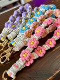 Macrame Floral Keychain