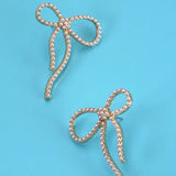 Big Bow Pearl Stud Earrings