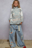 Vintage washed Floral Quarterzip