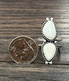 White Turquoise Adjustable Ring