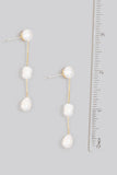 Pearl Bead Charms Chain Dangle Earrings