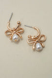 Bow Pearl Drop Earring