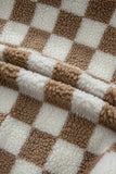 Checkered Collared Sherpa  Jacket Vest