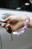 Macrame Floral Keychain
