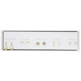 5 Pairs Multipack Stud Earrings Set with Gift Box