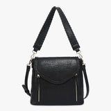 Lorelei Double Zip Whipstitch Trim Crossbody