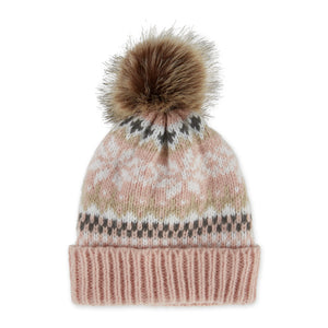 Fair Isle Beanie *Grey, Pink, White*