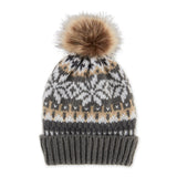 Fair Isle Beanie *Grey, Pink, White*