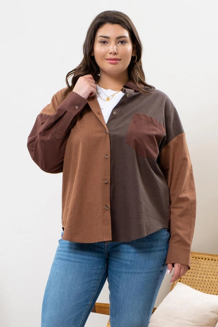 Curvy Spiced Cider Button Up