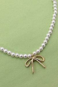 Pearl Bow Necklace