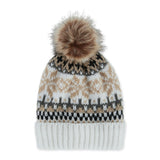 Fair Isle Beanie *Grey, Pink, White*