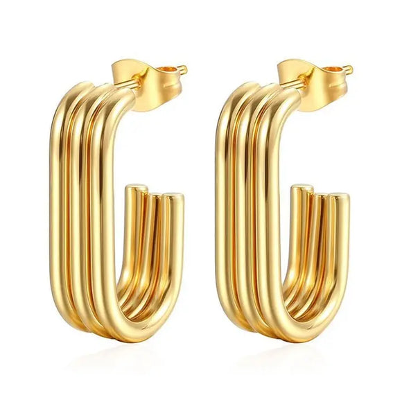 Retro Huggie Earrings