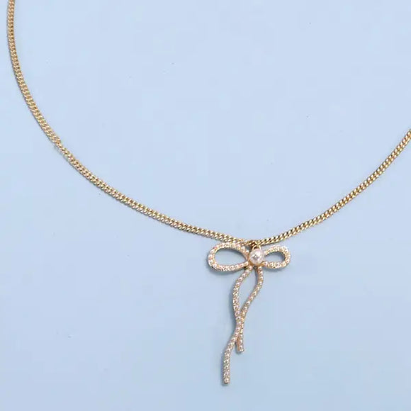 Pearl Bow Necklace