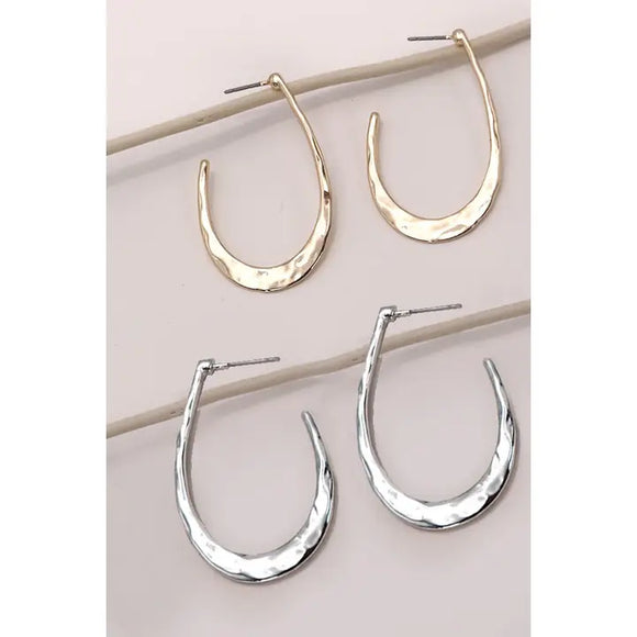 Hammered Drop Earrings