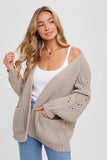 Mushroom Pointelle Cardigan