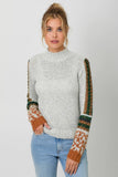 Mock Neck Cheetah Sweater