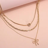 Multi Layer Pearl Bow Necklace