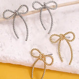 Rope Bow Design Stud Earrings