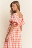 Checkered Tiered Maxi Dress