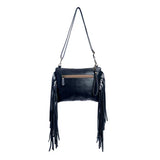 Mescalero Hill Leather & Hairon Bag in Coal