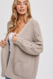 Mushroom Pointelle Cardigan