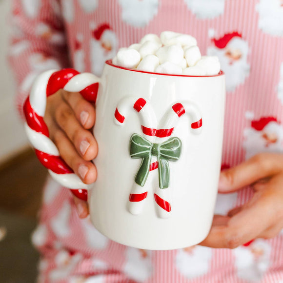 Organic Mug Sculpted Candy Cane