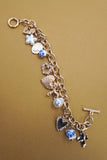 Porcelain inspired toggle charm bracelet