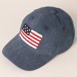 American Flag Chenille Patch Baseball Cap