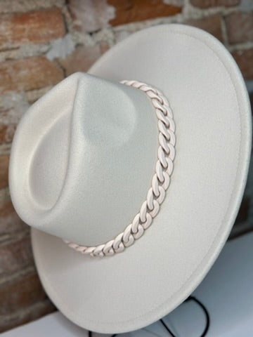 Cream Matte Fashion Hat