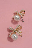 Pearl Drop Bow Earring