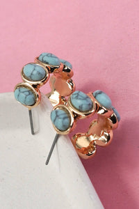 Oval Turquoise Hoop