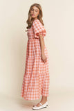 Checkered Tiered Maxi Dress