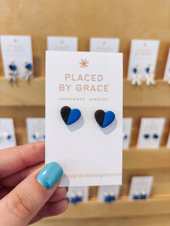 Detroit Lions Inspired Heart Studs