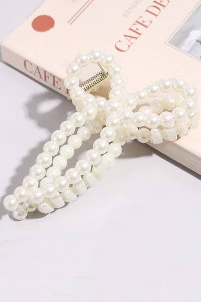 Pearl Bow Hair Clip