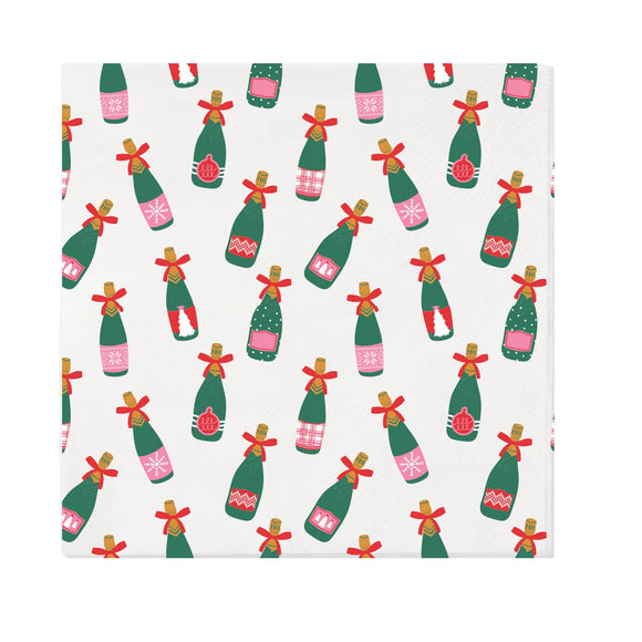 Cocktail Napkins Champagne Bottles