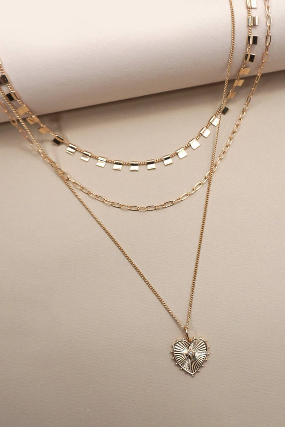 Etched Heart Necklace