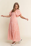 Checkered Tiered Maxi Dress