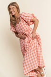 Checkered Tiered Maxi Dress