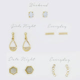 5 Pairs Multipack Stud Earrings Set with Gift Box