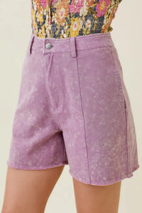 Dusty Lavender High Rise Shorts