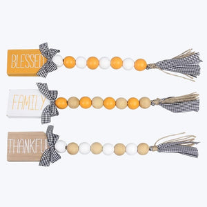 Wood Blessing Beaded Garlands