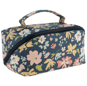 Navy Floral Cosmetic Case