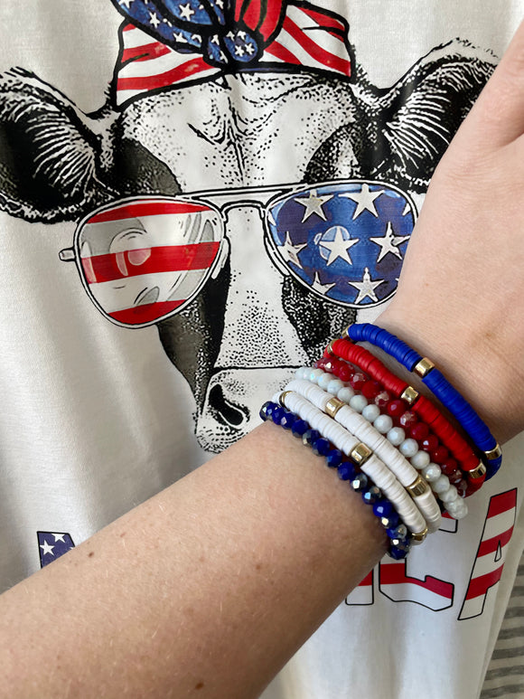 Patriotic Beaded Bracelet Set
